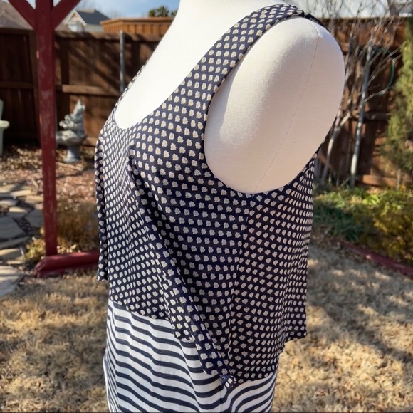💖 Anthropologie Meadow Rue Throughway Polka Dot Striped Tank - Picture 4 of 14